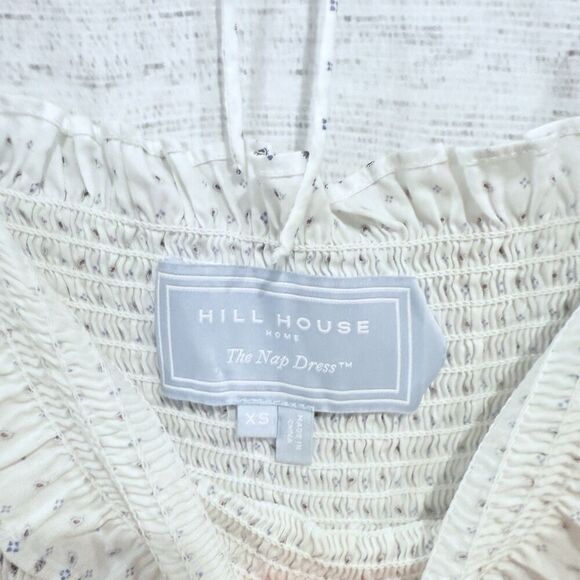 Hill House Home Nesli Nap Dress White Smocked Puff Sleeve Midi Cottagecore XS - Picture 2 of 12